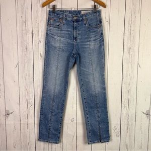 Adriano Goldschmied The Isabelle Denim Jean High Rise Straight Crop Slit Hem